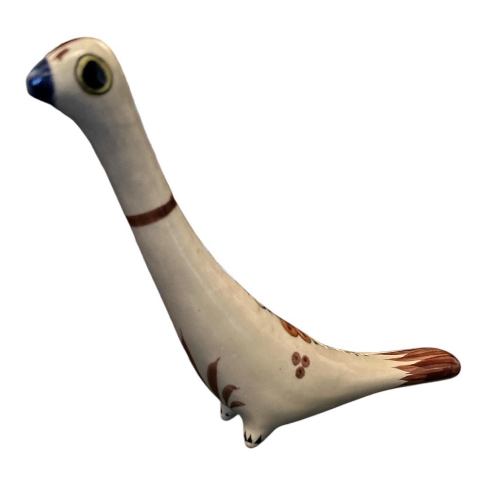 Vintage Ceramic Bird Figurine - Cream and Brown